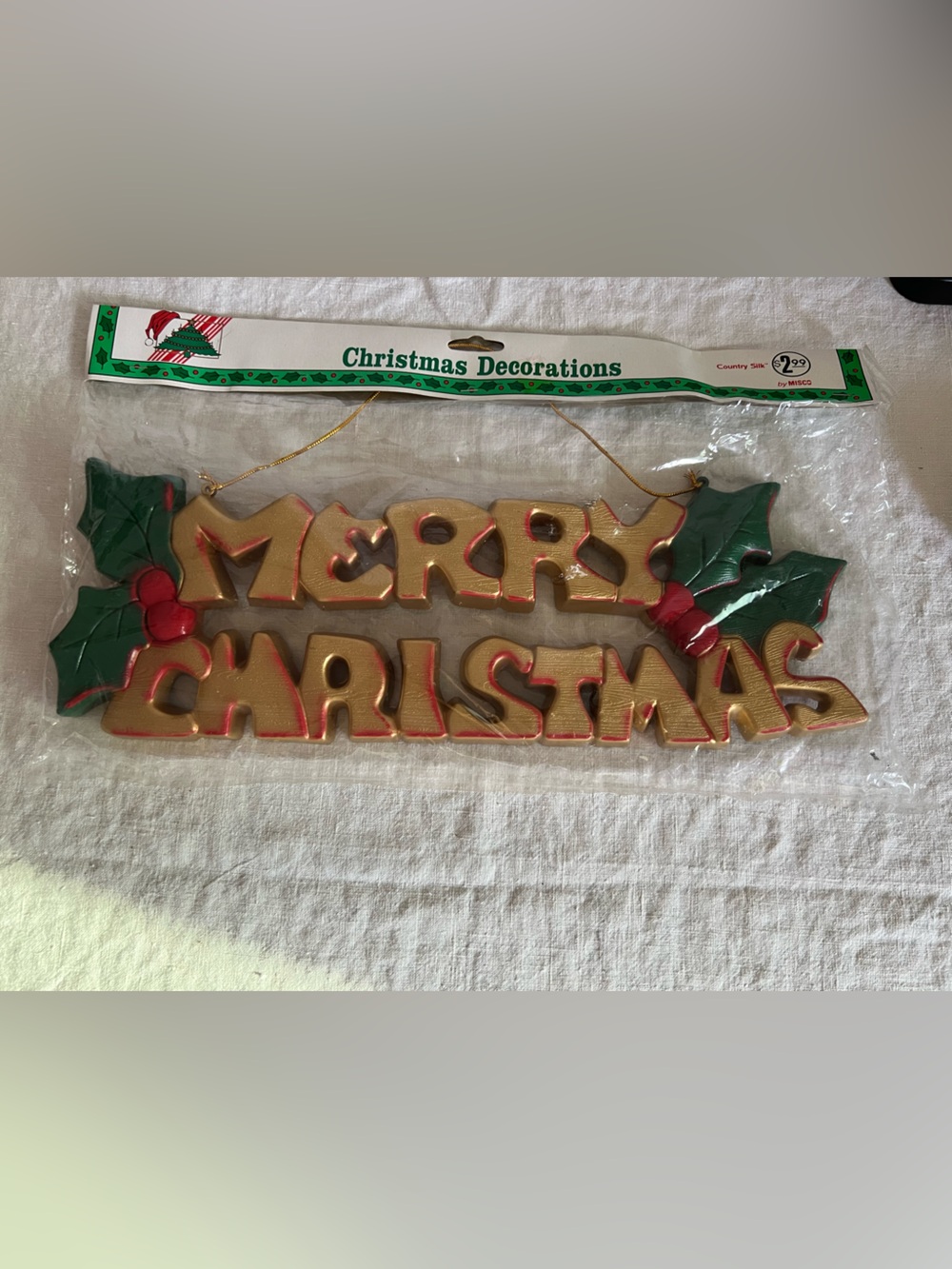 “Merry Christmas" Hanging Decor with Red and Green Accents - New